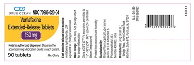 150 mg -90tabs - Venlafaxine 150mg ER 90Tab